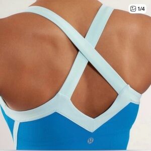 lululemon athletica Blue Tank Top with Light Blue Cross-Back Straps